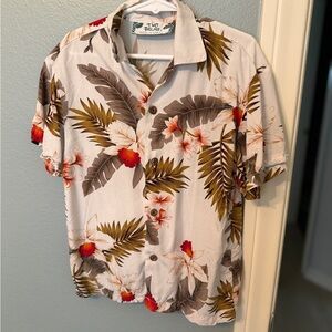Two Palms Made in Hawaii boys Hawaiian shirt VGUC